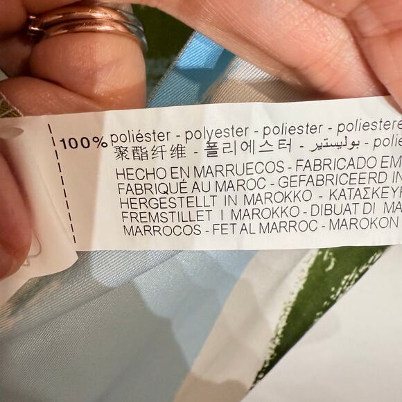 Zara Blue Multicolor Abstract Print Midi Dress Sz L NWT - Picture 6 of 14